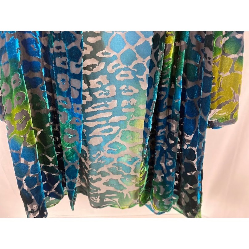 Draper's & Damons Burnout Velvet‎  Boho Chic Abstract Long Sleeve KimomoL - Picture 6 of 16